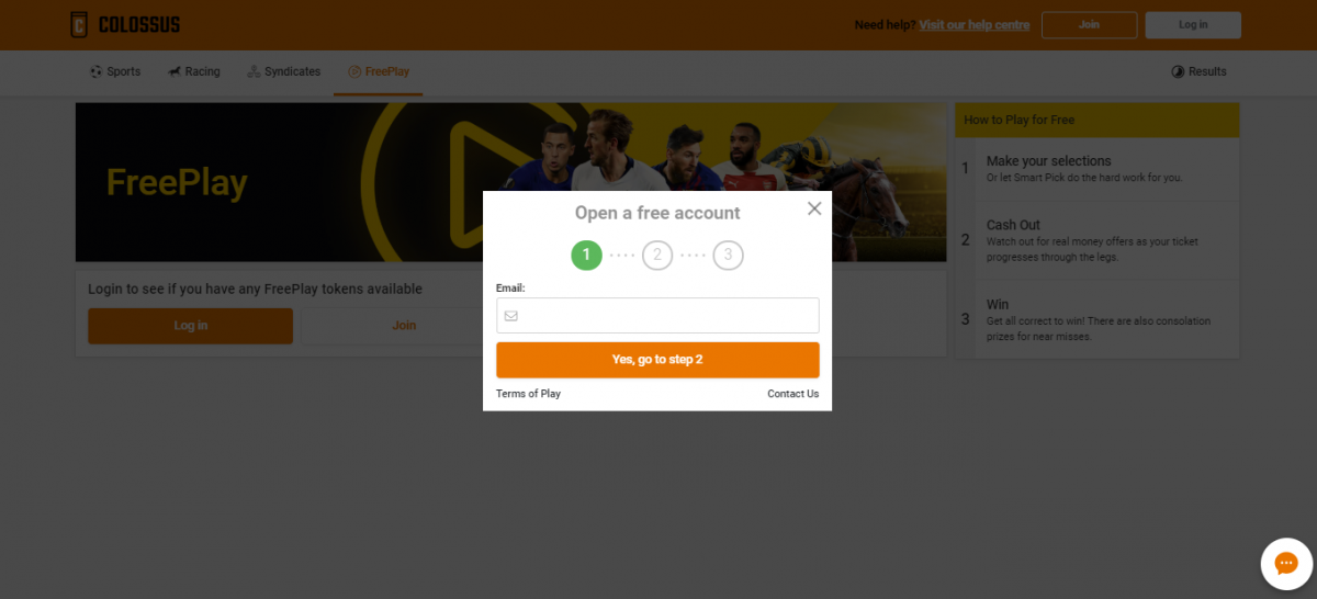 Colossus Bets регистрация