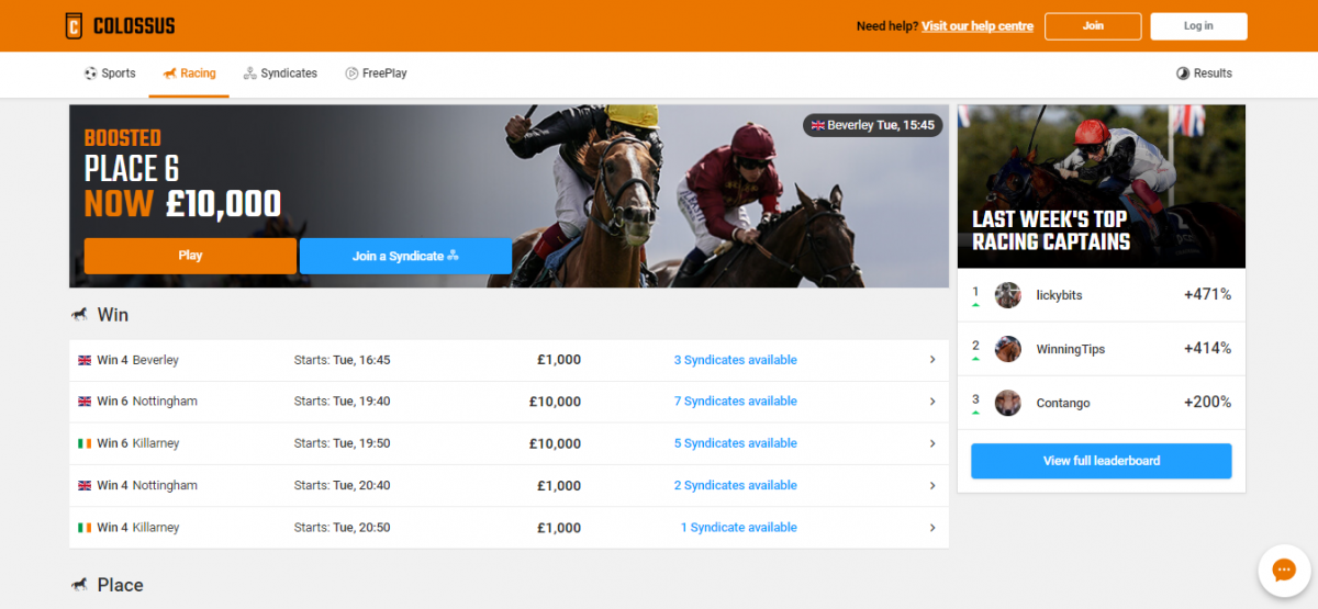 Colossus Bets ставки на спорт и скачки