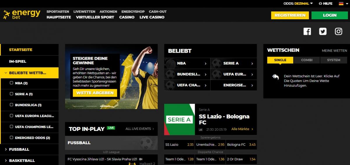 Energybet.com букмекерская контора