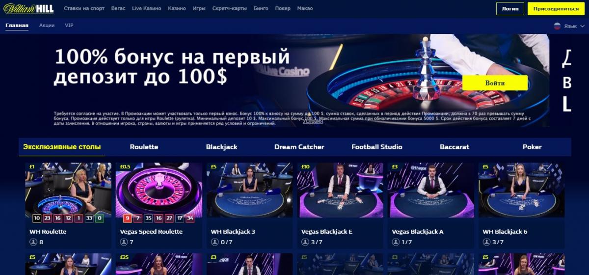 William Hill бонусы