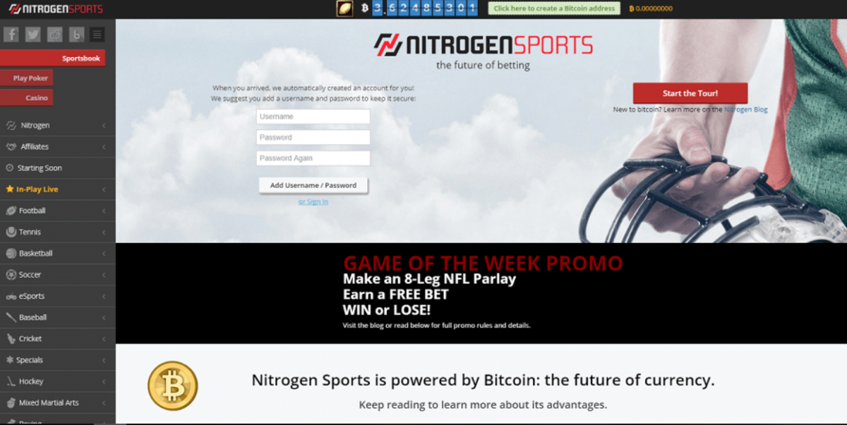 Nitrogen Sports регистрация