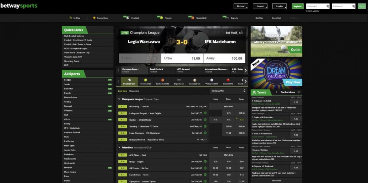 Betway линия