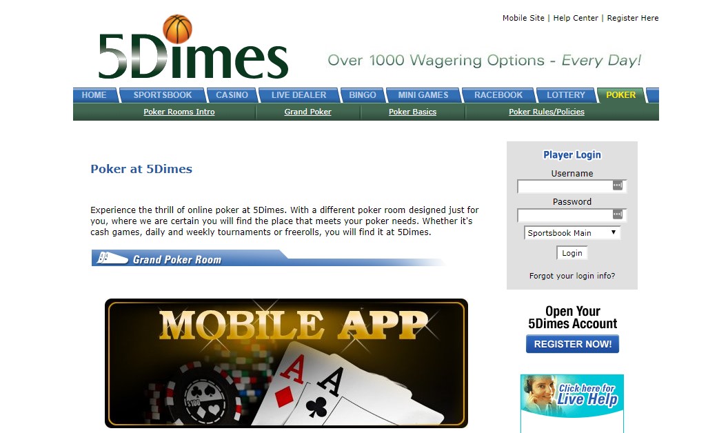 5dimes покер