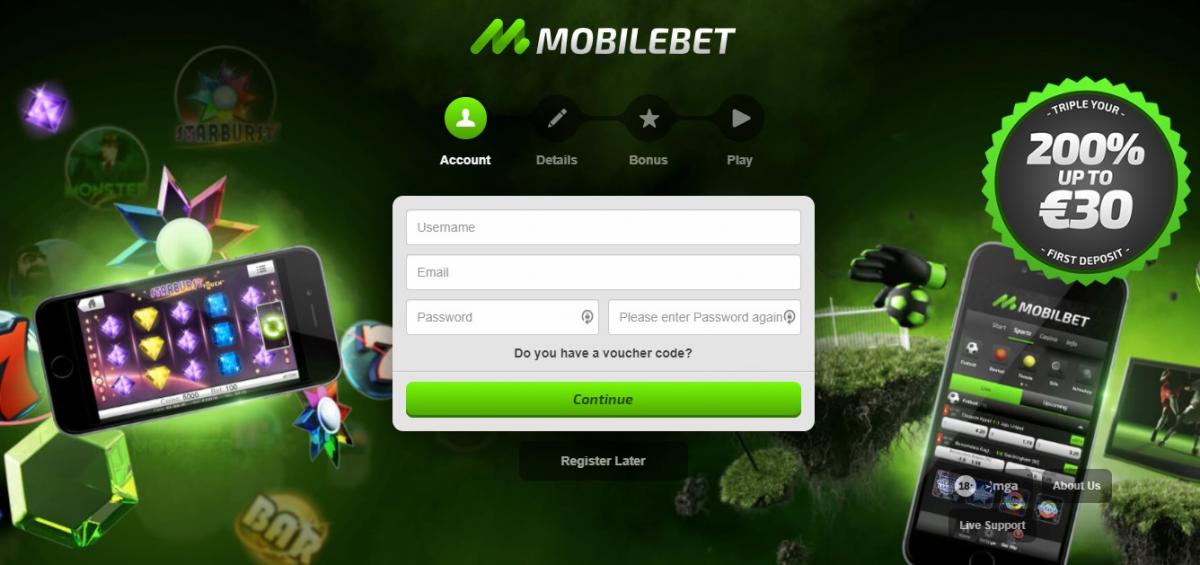 Mobilebet регистрация