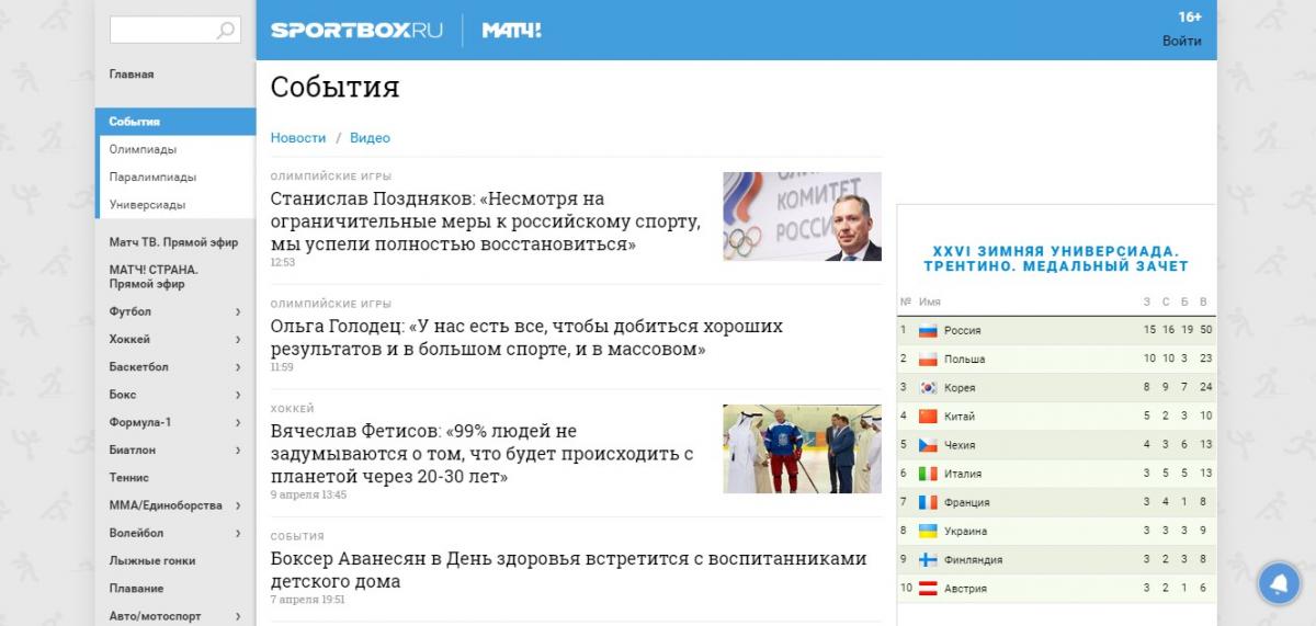 Sportbox новости и события